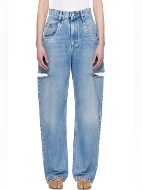 NWT Maison Margiela Wide-Leg Slashed Cut-Out Jeans - size 42